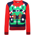 Blue-Red - Front - Christmas Shop Childrens-Kids Elf Jumper