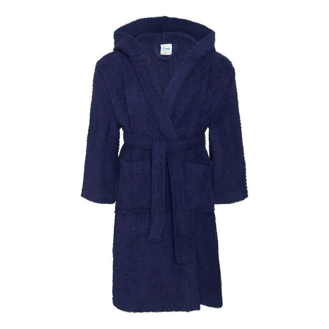 Navy - Side - Comfy Co Childrens-Kids Robe