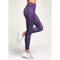 Purple - Back - TriDri Womens-Ladies Performance Crossline Full-Length Leggings