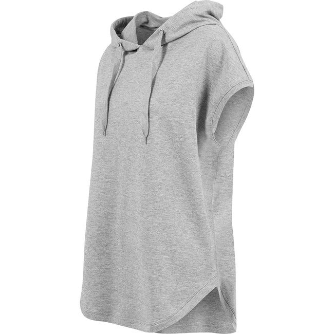 Grey - Side - Build Your Brand Womens-Ladies Short Sleeve Hoodie
