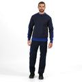 Navy-New Royal Blue - Side - Regatta Mens Contrast Crew Sweater