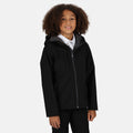 Black - Back - Regatta Childrens-Kids Octagon 3 Layer Hooded Softshell Jacket