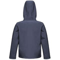 Navy - Back - Regatta Childrens-Kids Octagon 3 Layer Hooded Softshell Jacket