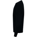 Black - Side - Henbury Mens Crew Neck 100% Lambswool Woolmark® Jumper - Sweatshirt