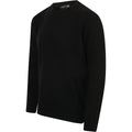 Black - Lifestyle - Henbury Mens Crew Neck 100% Lambswool Woolmark® Jumper - Sweatshirt