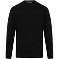 Black - Front - Henbury Mens Crew Neck 100% Lambswool Woolmark® Jumper - Sweatshirt
