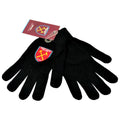 Black - Back - West Ham United FC Mens Official Knitted Football Crest Design Gloves