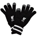 Black-White - Front - Liverpool FC Official Adults Unisex Knitted Stripe Cuff Gloves