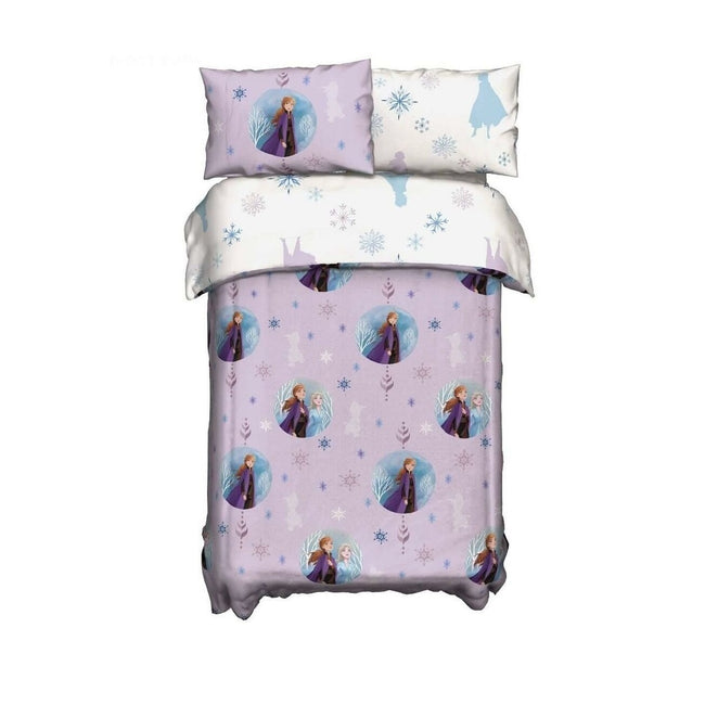 Lilac-White - Front - Frozen II Childrens-Kids Snowfall Microfibre Duvet Cover Set