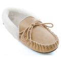 Beige - Front - Womens-Ladies Classic Slippers With Lacing Detail