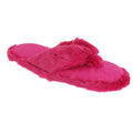 Hot Pink - Front - Forever Dreaming Womens Fluffy Memory Foam Flip-Flop Slippers
