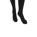 Black - Back - FLOSO Womens-Ladies Plain Thermal Tights With Brushed Inner (0.5 Tog)