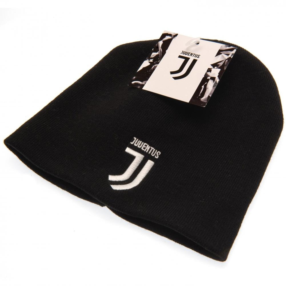 Black-White - Side - Juventus FC Official Adults Unisex Knitted Hat