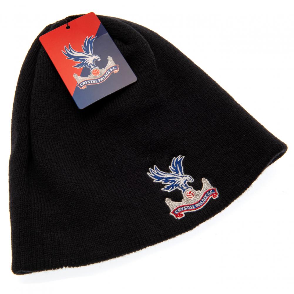 Black - Side - Crystal Palace FC Adults Unisex 47 Knitted Hat