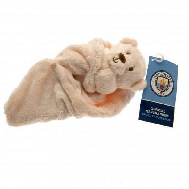 Brown - Side - Manchester City FC Official Baby Comforter Hugs Blanket