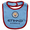 Sky Blue-Red-Black - Back - Manchester City FC Baby Bibs (Pack of 2)