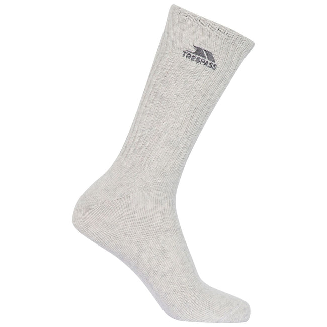 Light Grey-Smoke-Purple Heather - Lifestyle - Trespass Womens-Ladies Stopford Cushioned Socks (Pack Of 3)