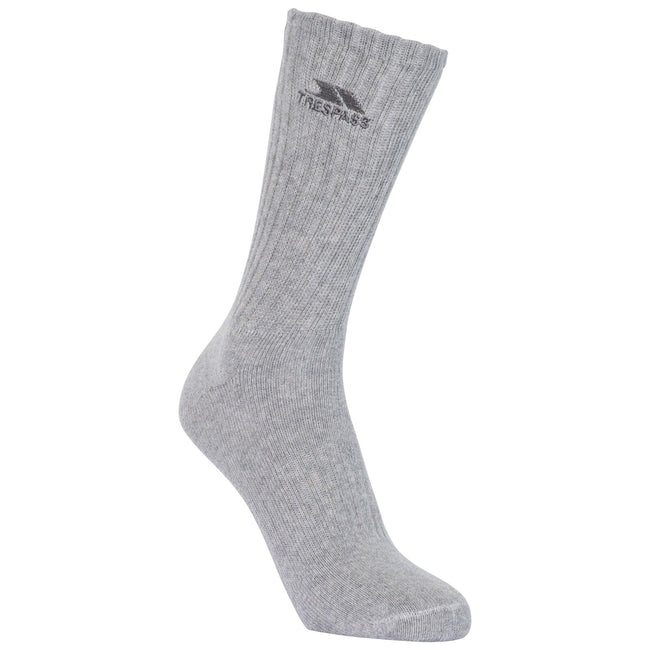 Light Grey-Smoke-Purple Heather - Pack Shot - Trespass Womens-Ladies Stopford Cushioned Socks (Pack Of 3)