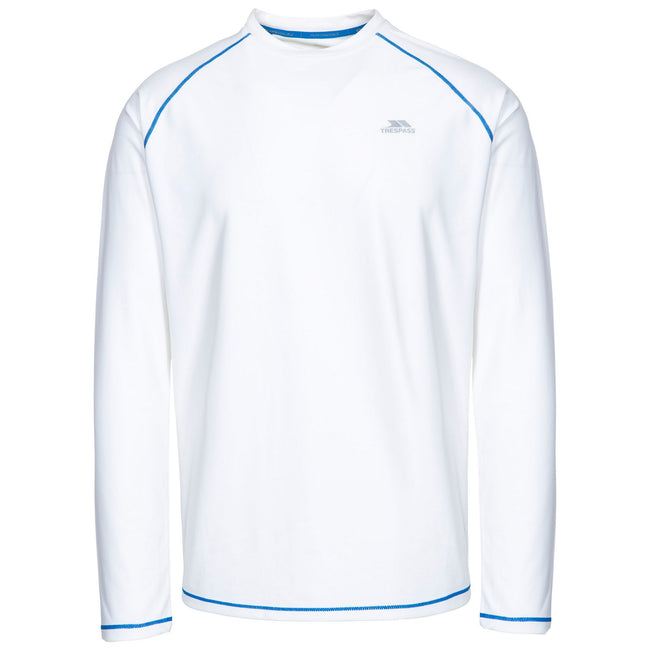 White - Front - Trespass Mens Burrows Long Sleeve Active Top