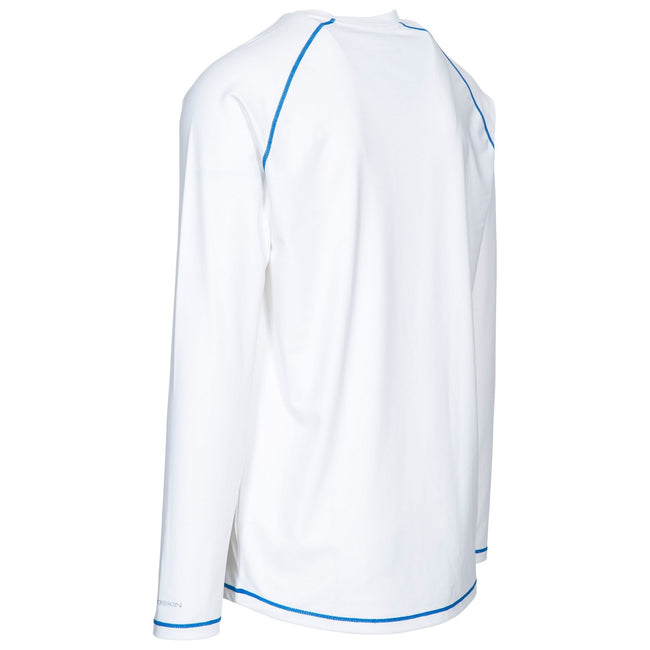 White - Back - Trespass Mens Burrows Long Sleeve Active Top