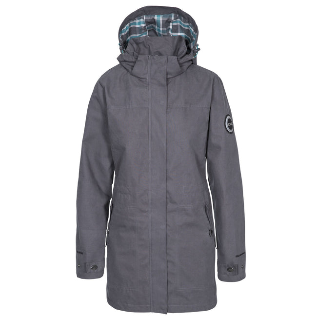 Carbon - Front - Trespass Womens-Ladies Henriette Waterproof DLX Jacket