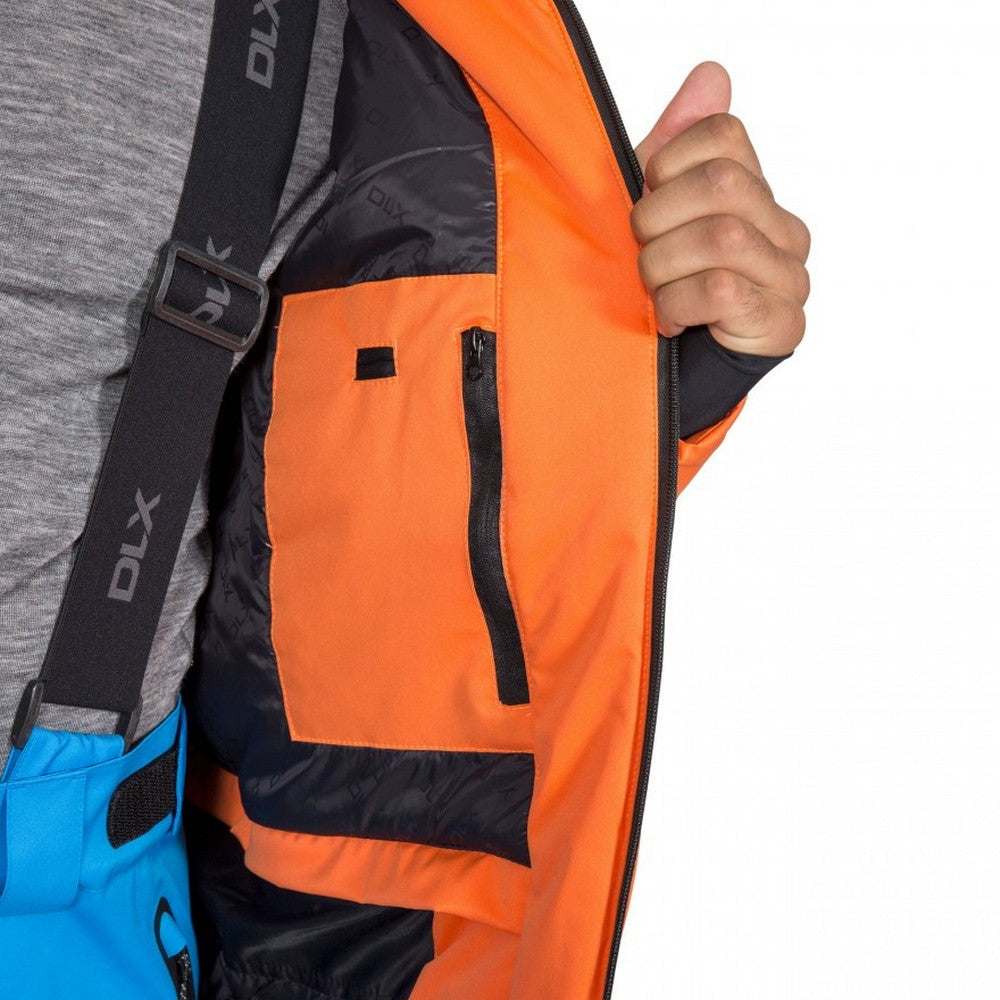 Orange - Close up - Trespass Mens DLX Banner Ski Jacket
