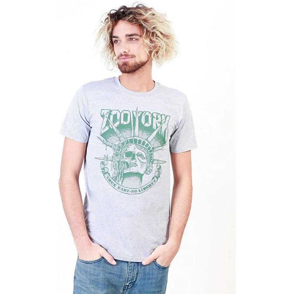 Heather Grey - Side - Zoo York Mens Death of Liberty T-Shirt