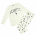 Cream - Front - Peanuts Womens-Ladies Shhh Sleeping Snoopy Long Pyjama Set