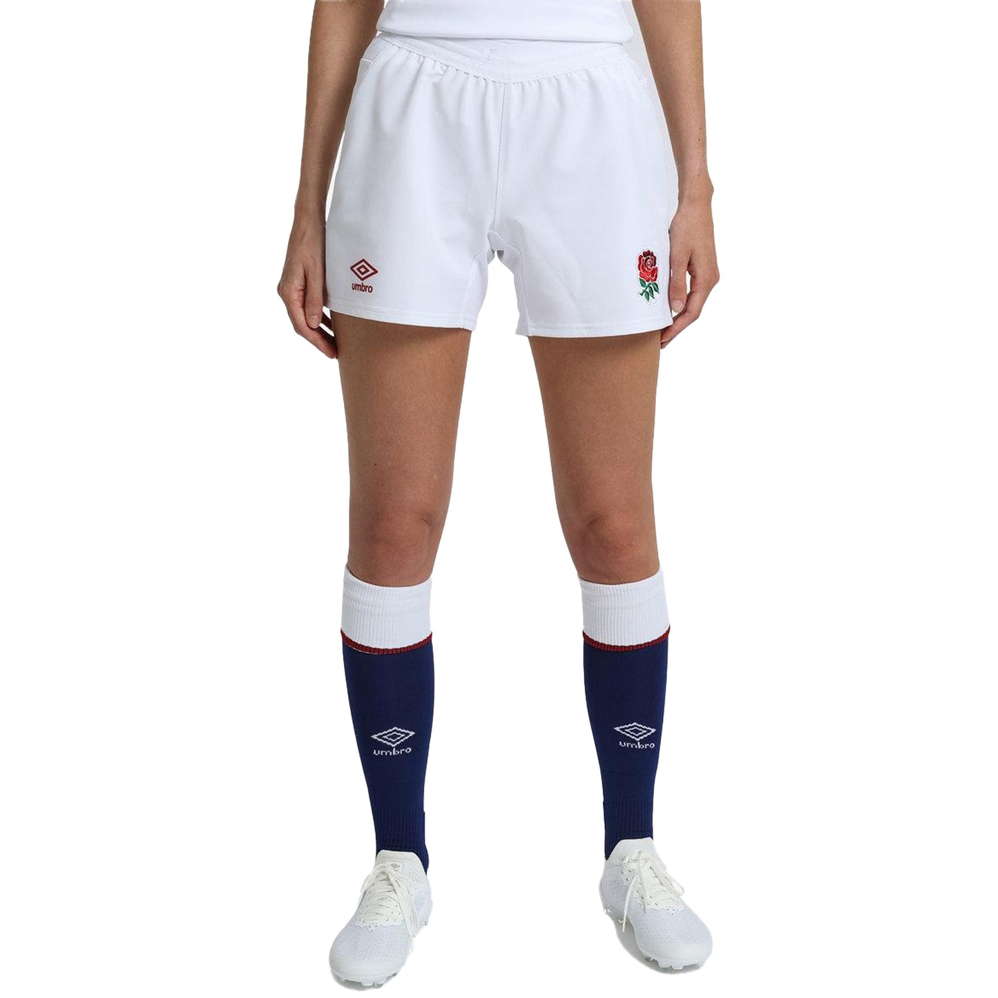 White - Side - England Rugby Womens-Ladies 22-23 World Cup Pro Umbro Home Shorts
