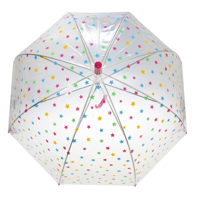 Pink - Back - Susino Womens-Ladies X-brella Stars Umbrella
