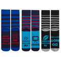 Black-Navy-Blue - Side - Mens Cotton Rich Novelty Socks (3 Pairs)