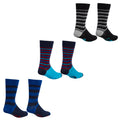 Black-Navy-Blue - Front - Mens Cotton Rich Novelty Socks (3 Pairs)