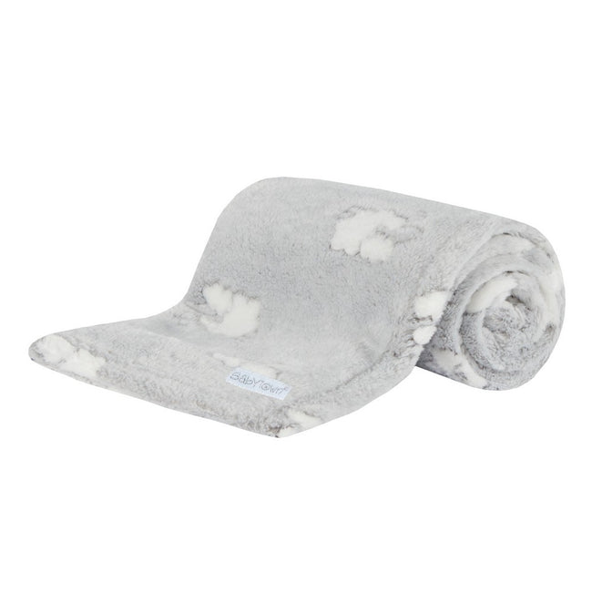 Grey - Side - BabyTown Baby Lamb Fleece Blanket