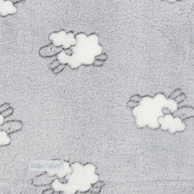 Grey - Pack Shot - BabyTown Baby Lamb Fleece Blanket
