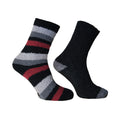 Red-Grey - Front - Pierre Roche Mens Premium Quality Lounge Socks (Pack Of 2)