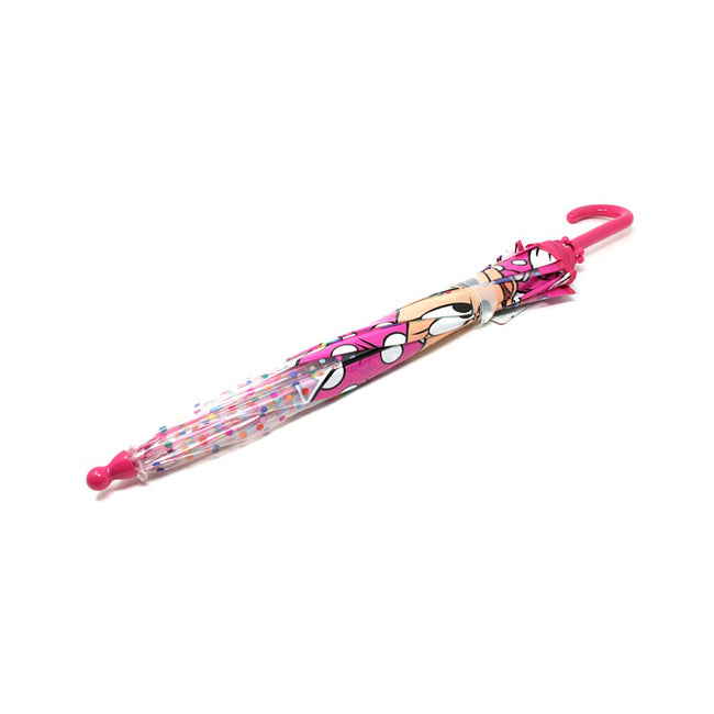 Pink - Side - Disney Junior Childrens-Kids Minnie Stick Umbrella