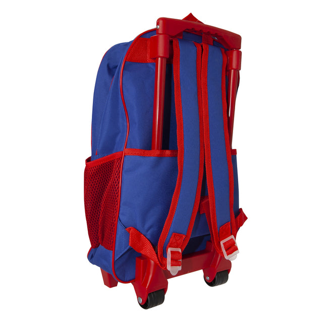 Blue-Red - Back - Paw Patrol Childrens-Kids Heroes Work Together Wheelie Backpack