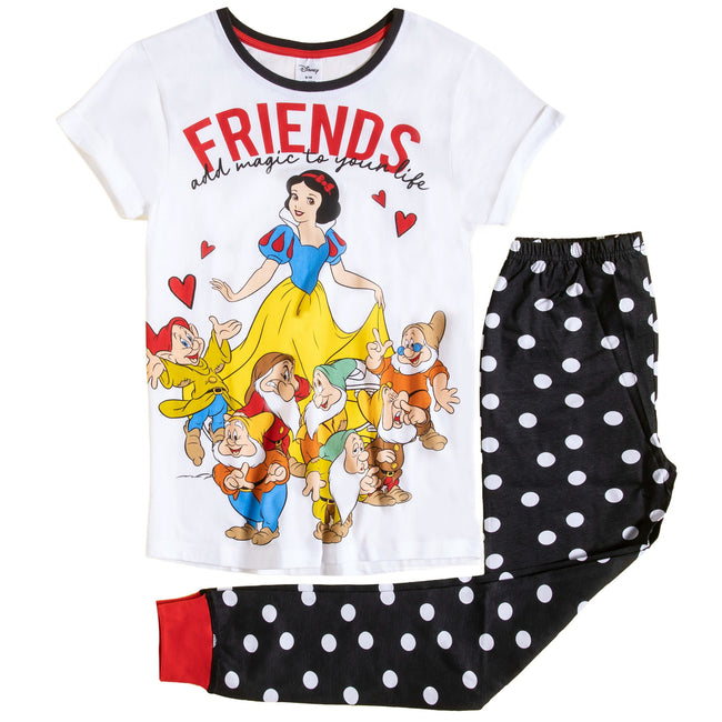 White-Black - Front - Disney Womens-Ladies Snow White Pyjamas
