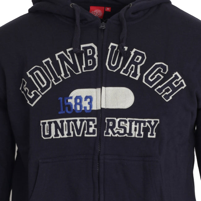 Navy - Back - University Of Edinburgh Unisex Full Zip Hoodie