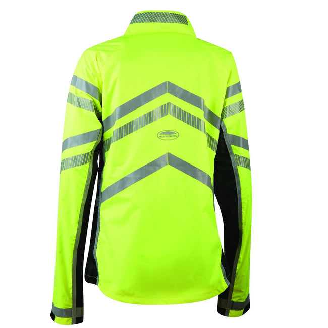 Hi Vis Yellow - Back - Weatherbeeta Childrens-Kids Waterproof Lightweight Reflective Jacket