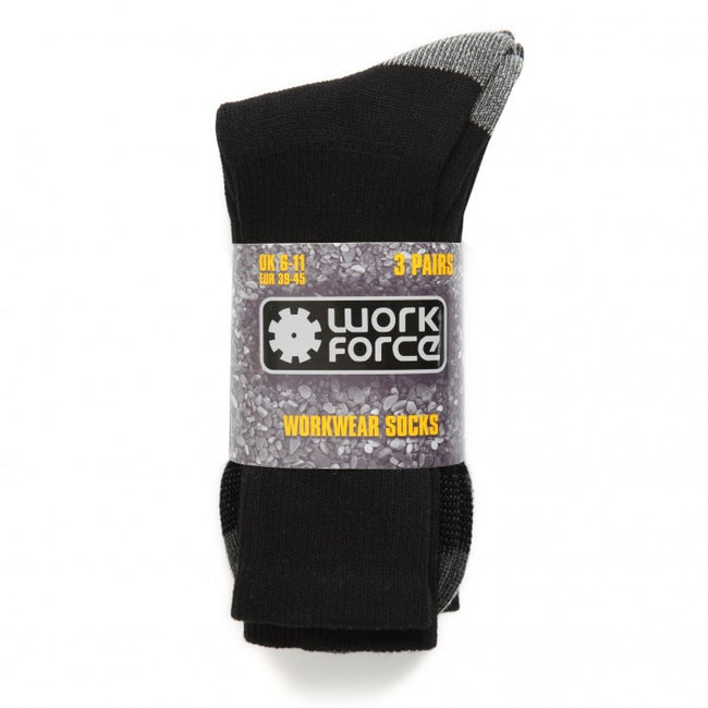 Front - Work Force XL Heavy Duty Safety Boot Socks (Pack Of 3 Pairs)