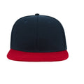 Navy-Red - Side - Atlantis Snap Back Flat Visor 6 Panel Cap (Pack of 2)