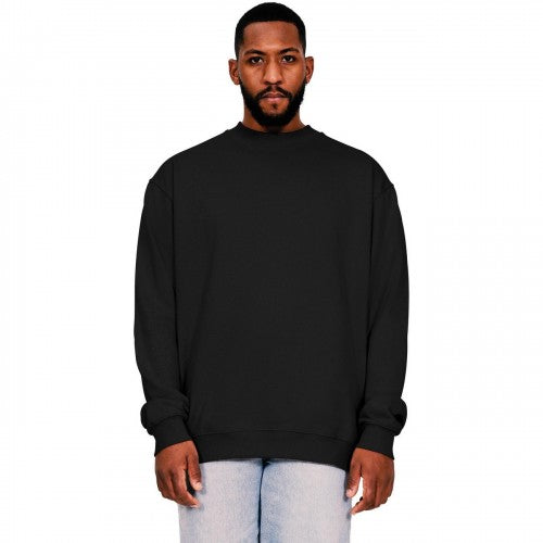 Front - Casual Classics Mens Ringspun Cotton Extended Neckline Tall Oversized Sweatshirt