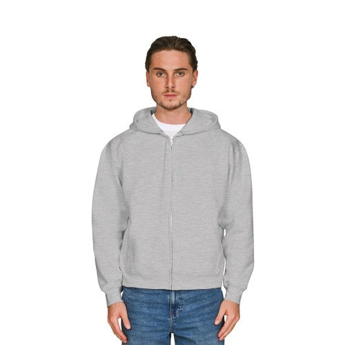 Front - Casual Classics Unisex Adult Premium Combed Cotton Boxy Oversized Full Zip Hoodie