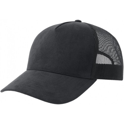 Front - Atlantis Unisex Adult Rapper 5 Panel Suede Sustainable Trucker Cap