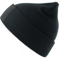 Black - Front - Atlantis Unisex Adult Wind S Patch Recycled Double Skin Cuffed Beanie