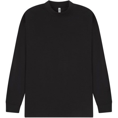 Front - Casual Classics Unisex Adult Combed Ringspun Cotton Extended Neckline Oversized Long-Sleeved T-Shirt