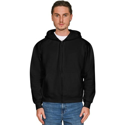 Front - Casual Classics Unisex Adult Combed Cotton Oversized Full Zip Hoodie