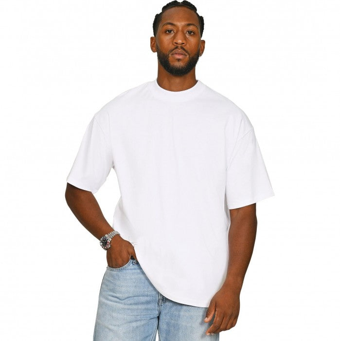 Front - Casual Classics Mens Combed Ringspun Cotton Extended Neckline Oversized T-Shirt