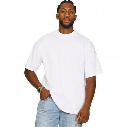 Front - Casual Classics Mens Combed Ringspun Cotton Extended Neckline Oversized T-Shirt